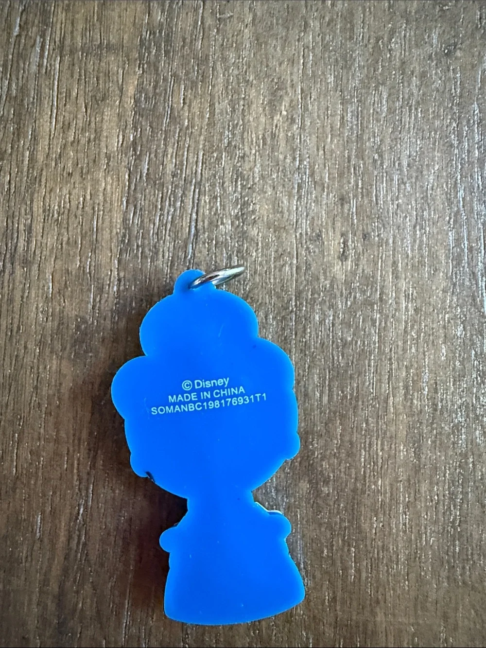 Disney Cinderella flat plastic key charm- blue mark as shown